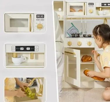 Elegant Kitchen Playset  White - საბავშვო ხის სამზარეულო, 5 image