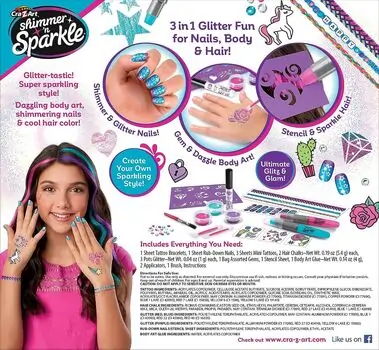 Cra-Z-Art 3 In 1 Ultimate Glitter Beauty Set საბავშვო კოსმეტიკის ნაკრები, 2 image