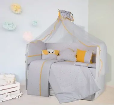 Joli Sleeping Set for cribs Grey ახალშობილის საწოლის თეთრეული