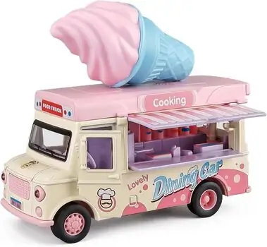 Ice Cream Pull Back Truck - სათამაშო მექანიკური მანქანა, 2 image