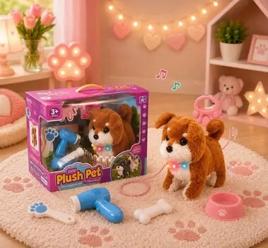 Plush Puppy With Accessories - სათამაშო ძაღლი აქსესუარებით