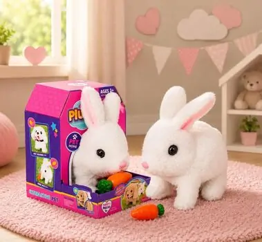 Cozy Plush Rabbit With Musical Function - სათამაშო ფუმფულა კურდღელი მუსიკალური ფუნქციით