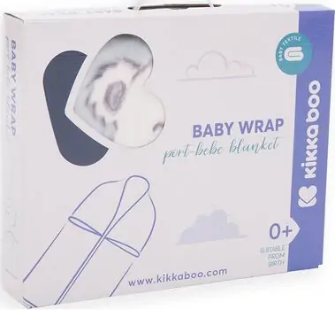 KikkaBoo-ს ახალშობილის გასახვევი პლედი Baby Wrap Blue Polar Bear, 5 image