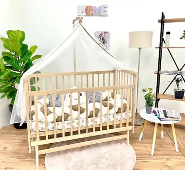 Bebeconfor NATURAL ELYEZA 2022 WITH BROWN ,WHITE BUMPER ახალშობილის საწოლის კომპლექტი, 2 image