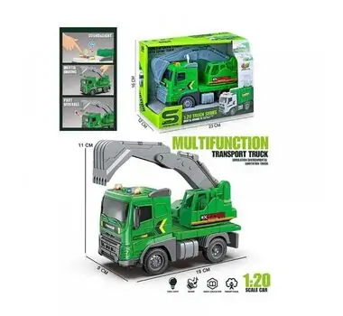 Truck Car With Multi Function, Music And Light Green - სათამაშო სატვირთო მანქანა, 3 image