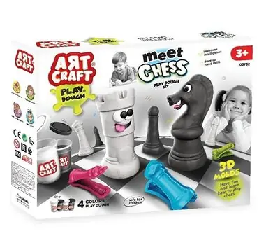 Dede ART CRAFT MEET CHESS DOUGH SET  03732 საბავშვო პლასტელინების ნაკრები, 5 image