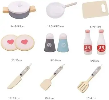 Toy Wooden Kitchen With Accessories - ხის სათამაშო სამზარეულო, 3 image