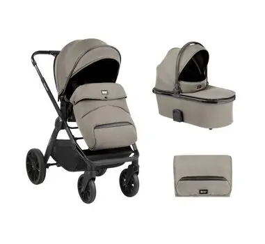 KikkaBoo Tiffany 3in1 Beige საბავშვო ეტლის კომპლექტი