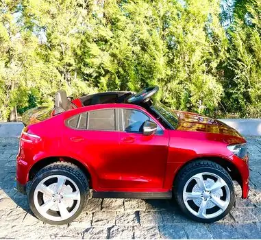 BMW X6 Electric Car Painted Red - ელექტრო მანქანა კაუჩუკის საბურავებით, 3 image