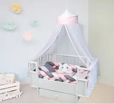 Knitted Sleeping Set for cribs Pink ახალშობილის საწოლის თეთრეული