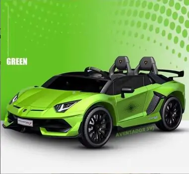 Lamborghini Sport Car Green - ელექტრო მანქანა კაუჩუკის საბურავებით