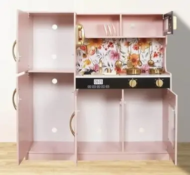 Wooden Kitchen Playset  Pink - საბავშვო ხის სამზარეულო, 5 image