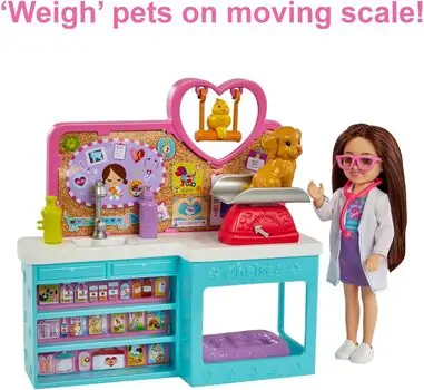 Barbie Chelsea Doll HGT12 Pet Vet Playset  - სათამაშო ბარბი, 5 image