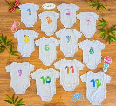 My 12th Month 2474 Maibella საბავშვო 12 ცალიანი ბოდეს ნაკრები