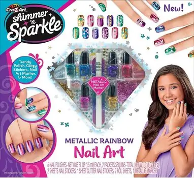 Cra-Z-Art Metallic Rainbow Nail Art საბავშვო ლაქის ნაკრები