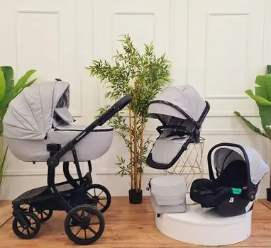 KikkaBoo Irene Light Grey 4in1 2024 საბავშვო ეტლის კომპლექტი