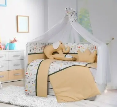 Safari Sleeping Set for cribs Brown ახალშობილის საწოლის თეთრეული