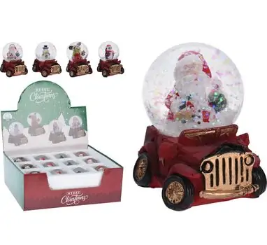 Christmas Car With Santa - საახალწლო დეკორაცია განათებით