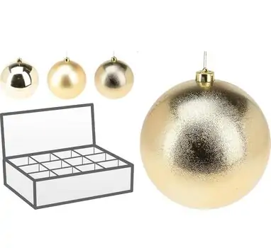 Christmas Ball Hanging Decoration Gold 14 cm - ნაძვის ხის სათამაშო