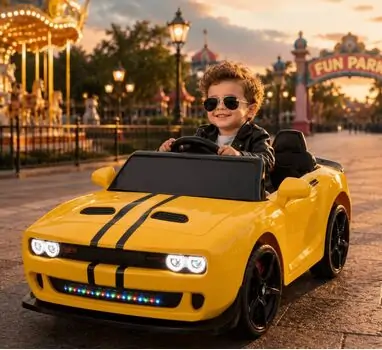 Dodge Challenger Car Yellow - ელექტრო მანქანა