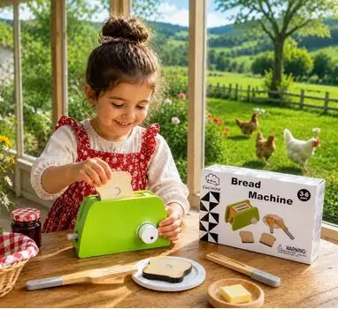Wooden Toaster With Accsesoriess - სათამაშო ხის ტოსტერი, 2 image