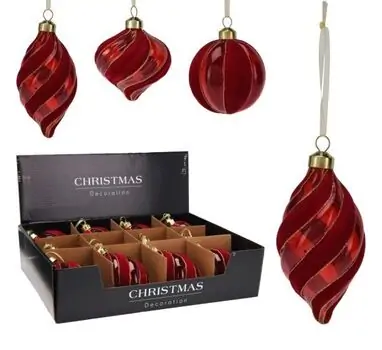 Ruby Velvet Drop Hanging Decoration - ნაძვის ხის სათამაშო, 2 image