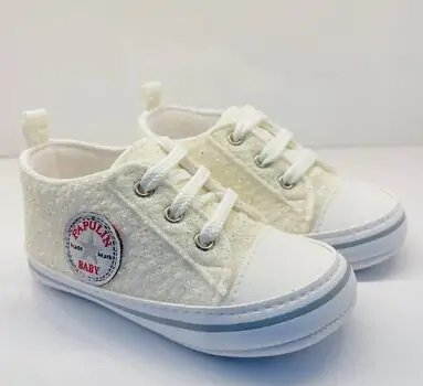 Papulin Baby Shoes 0-12 Months 4280 ჩვილის ფეხსაცმელი WHITE