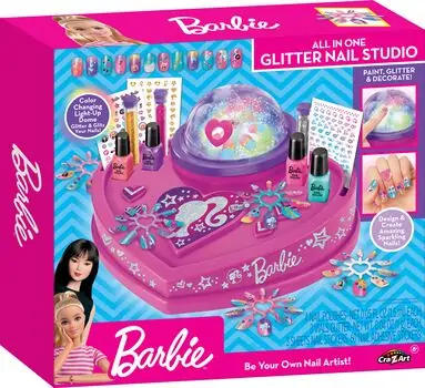 Cra-Z-Art Barbie Glitter & Shine Nail Studio საბავშვო ლაქის ნაკრები