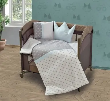 Park Bed Sleeping Set Blue ახალშობილის საწოლის თეთრეული