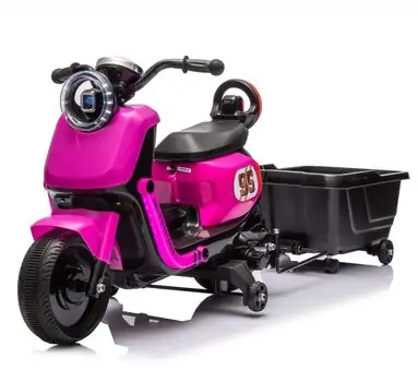 Mercedes Motorcycle With Cart Red - ელექტრო მოტოციკლი მისაბმელი ურიკით, 2 image