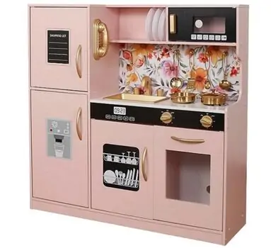 Wooden Kitchen Playset  Pink - საბავშვო ხის სამზარეულო, 3 image