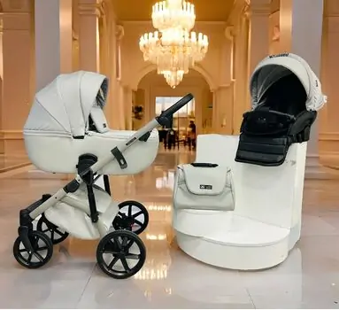 Adamex Nola Natura 3 in 1 Stroller Moon - საბავშვო ეტლის კომპლექტი