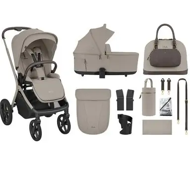 KikkaBoo Goya Platinum Champagne 3 in1 - საბავშვო ეტლის კომპლექტი