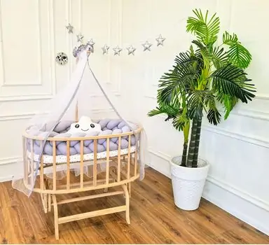 Bebeconfor Amedan Natural Color Basket Cradle With Grey Bumper ახალშობილის საწოლი, 3 image