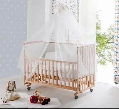 Baby When Fiore Natural Color Swinging and Wheeled Bedside Cradle ახალშობილის საწოლი, 3 image