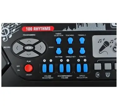 54-Key Electronic Keyboard with Microphone and Music Holder - სათამაშო ელექტრო პიანინო მიკროფონით და ნოტების დასადებით, 6 image