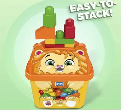 MEGA BLOKS Animal Bucket სათამაშო კონსტრუქტორი ნარინჯისფერი, 5 image