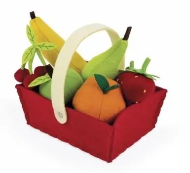 FRUITS AND VEGETABLES RED BASKET JANOD-ის სათამაშო ხილის ნაკრები J06577