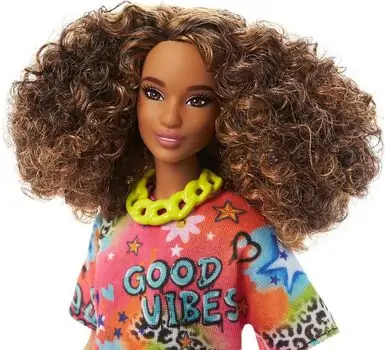 Barbie Doll Fashionista Brunette With Graffiti Dress  - ბარბის თოჯინა, 5 image