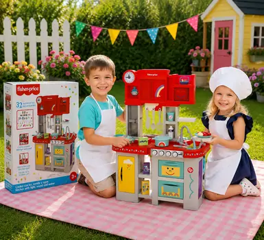 Fisher Price Large Kitchen - ფუნქციური სათამაშო სამზარეულო, 2 image