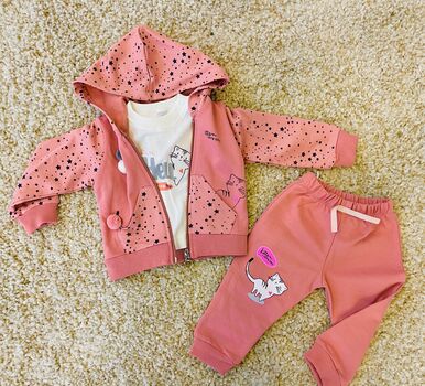 Kitten I loveYou, 3in1 ახალშობილის ტანსაცმლის ნაკრები KANGAROO 974/975, ზომა: 9-12 თვე, 3 image
