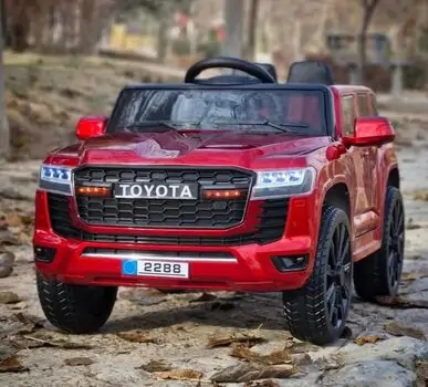 Toyota Land Cruiser Painting Red - ელექტრო მანქანა კაუჩუკის საბურავებით, 2 image