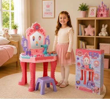 Pink Vanity Table - სათამაშო ვარდისფერი ტრილიაჟი