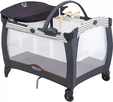 Graco Contour Electra Breton Stripe ორ დონიანი საწოლ-მანეჟი