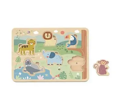 TookyToy Wooden Sound Puzzle - Animals - ხის  განსავითარებელი ხმოვანი ფაზლი