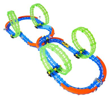 Glow Race Track with Four 360° Loops - სათამაშო ოთხ მარყუჟიანი ტრასა, 2 image
