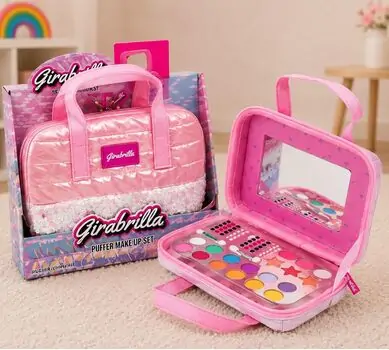 Girabrilla Puffer makeup Set Dark Pink -მაკიაჟის ნაკრები