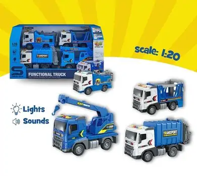 Truck Car With Music And Light Blue - სათამაშო სატვირთო მანქანა