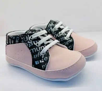Papulin Baby Shoes 0-12 Months 4274 ჩვილის ფეხსაცმელი PINK/BLACK