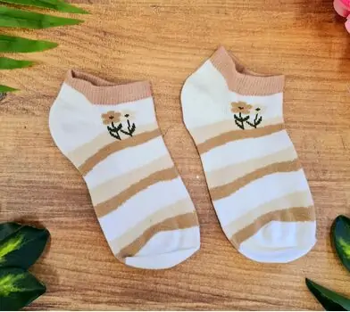 Baby Socks Flower Brown საბავშვო წინდები